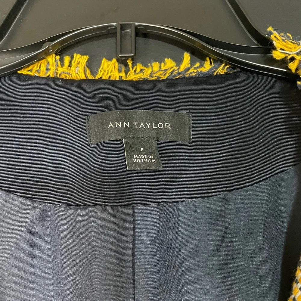 Ann Taylor Yellow and White Tweed Blazer - Picture 3 of 9